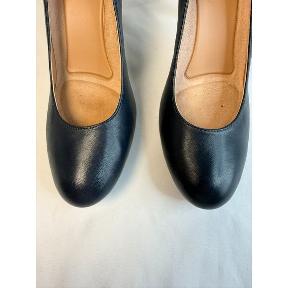 Naturalizer Michelle Pump Womens Size 8M Navy Blue Leather Slip On Comfort Heel - Picture 4 of 13